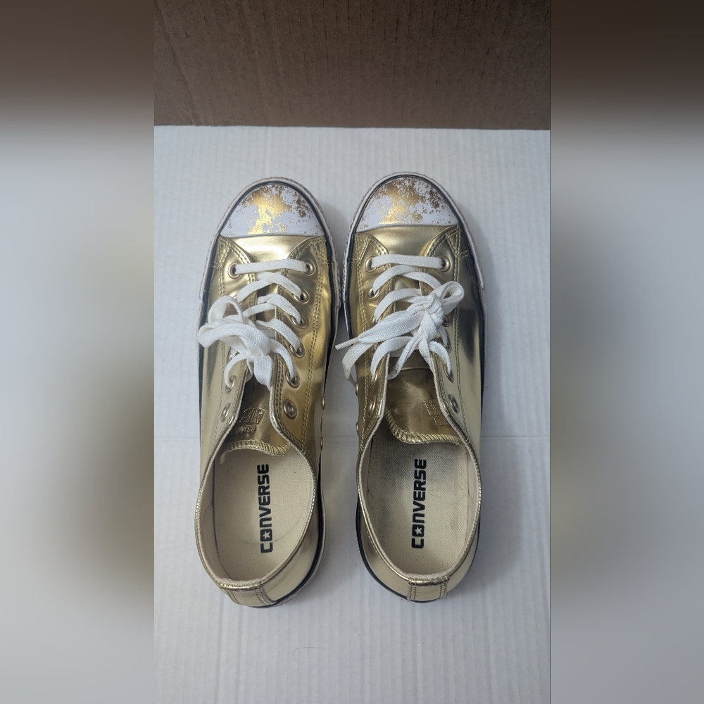 Converse All Star Women's Sneakers Size 10 Synthetic Gold - Picture 4 of 10